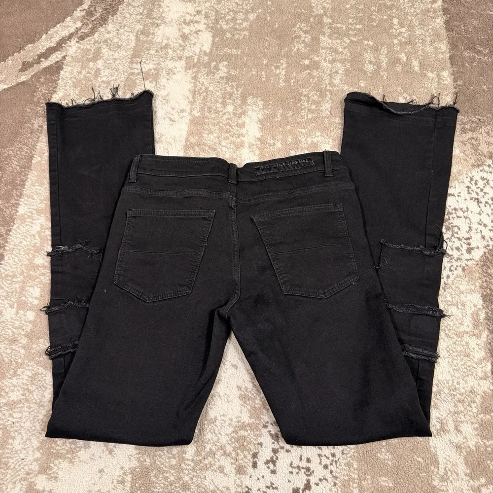 Rockstar Original Jeans Mens 32x36‎ Black Flare Super Stack Cargo Punk Grunge